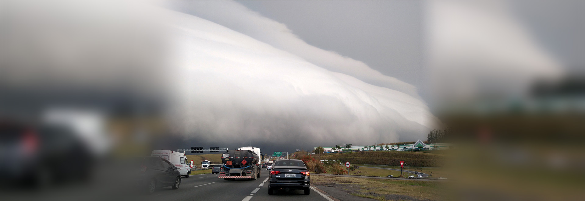 Nuvem carregada sobre a rodovia Dom Pedro I, em Campinas: maior frequência de dias consecutivos de calor favorece eventos climáticos extremos