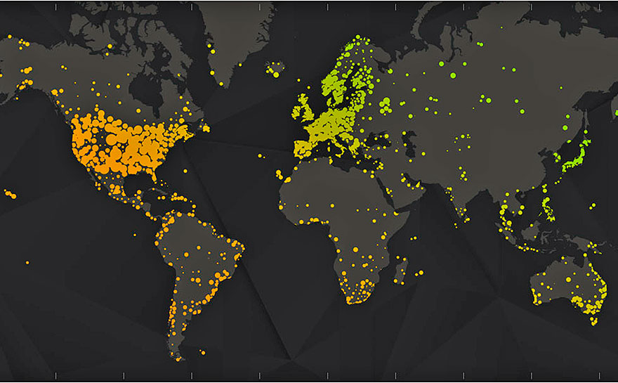 A estação meterológica digital Weather Underground, com mais de 250 mil voluntários espalhados pelo mundo