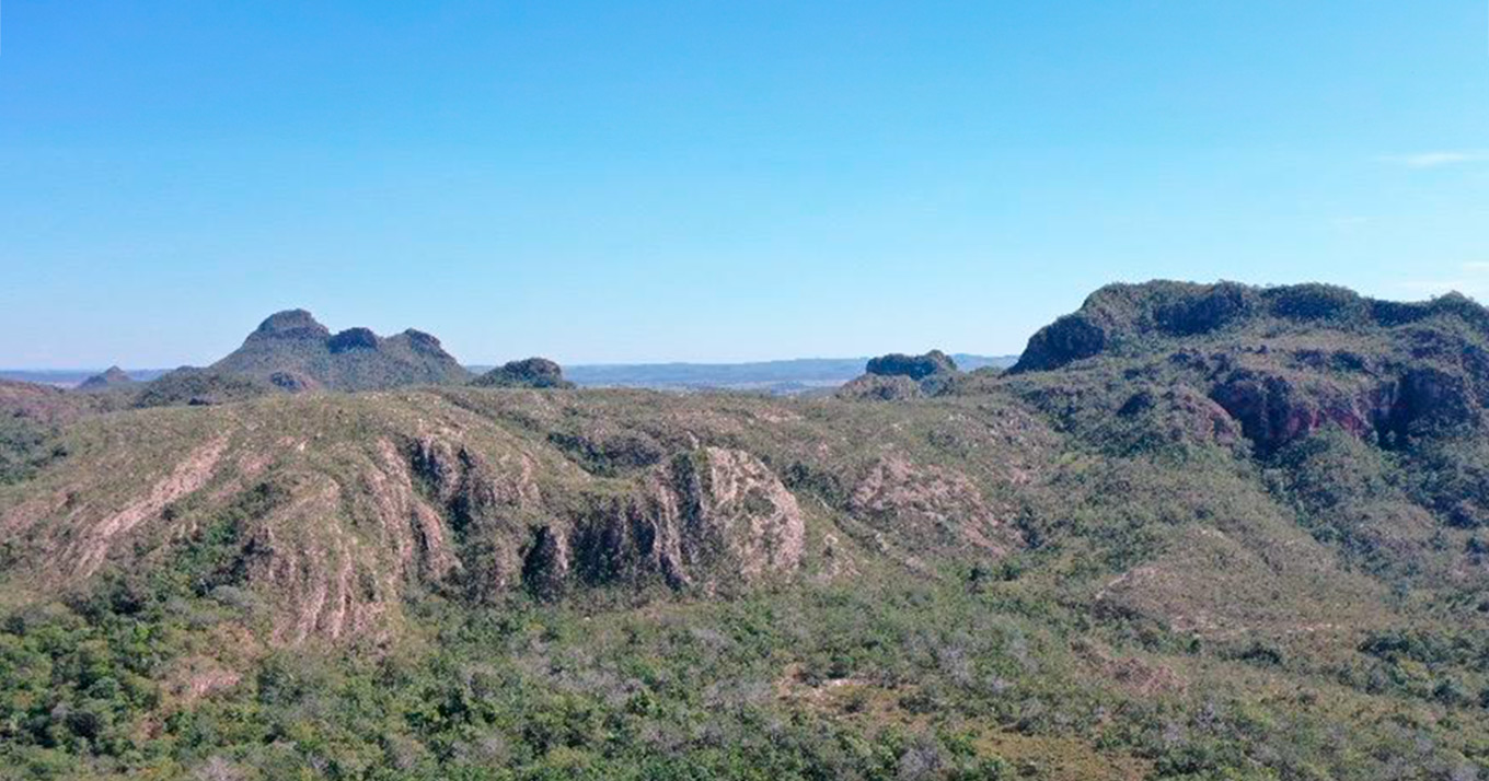 Domo de Araguainha: queda de asteroide há cerca de 250 milhões de anos resultou na maior cratera de impacto da América do Sul (Foto: Reprodução)