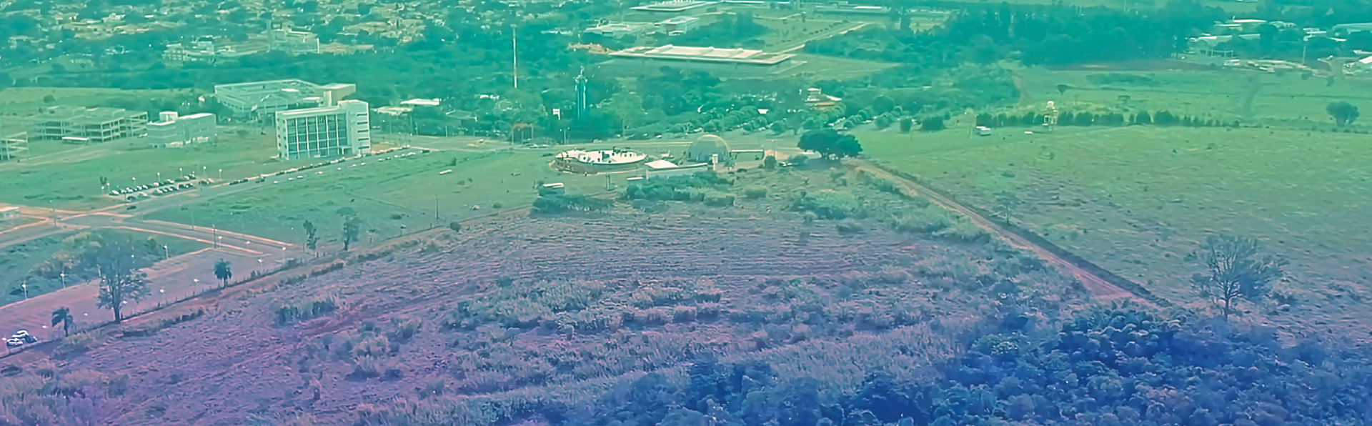 Imagem de drone da área que compreende a extensão da Fazenda Argentina
